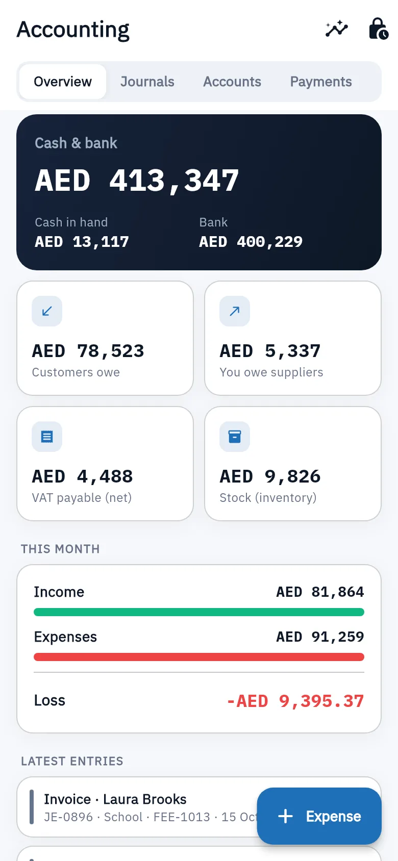 Bundle ERP on a phone: accounting and vat