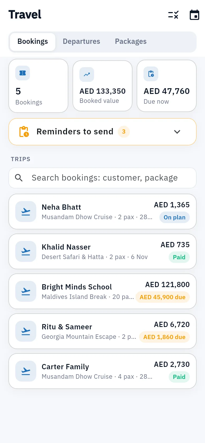 Bundle ERP on a phone: travel