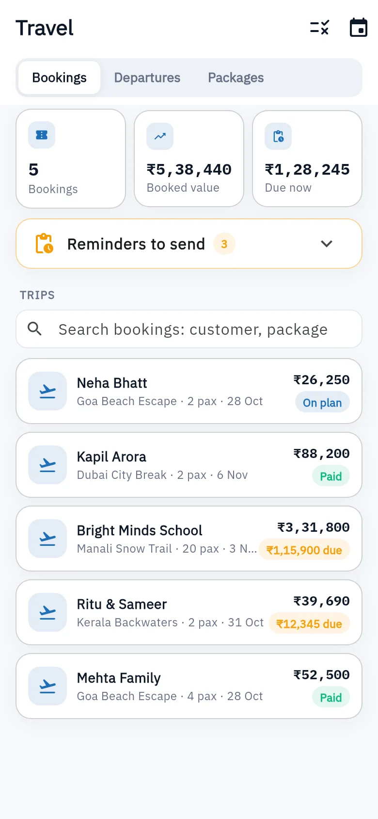 Bundle ERP on a phone: travel
